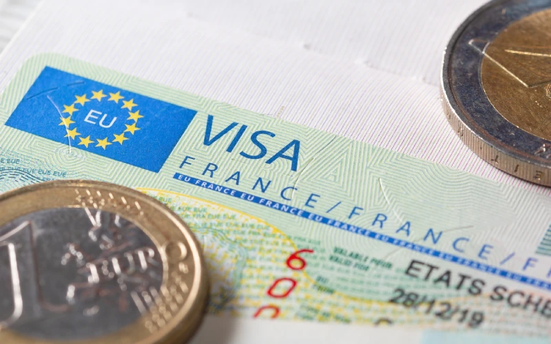 Schengen visa in passport issued by the French embassy