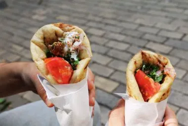 Delicious Greek Gyros on Sunny Day