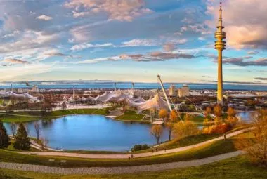 White Tower Beside the River ,Munich, Germany